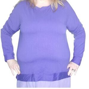 Tasc Size XL Riverwalk French Terry Casual Sweatshirt Purple Org Cotton Bamboo